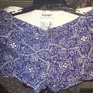 Old Navy Blue Patterned Shorts